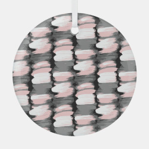 Vintage brush strokes, grey-pink decor. glass tree decoration