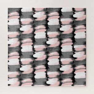 Vintage brush strokes, grey-pink decor. jigsaw puzzle