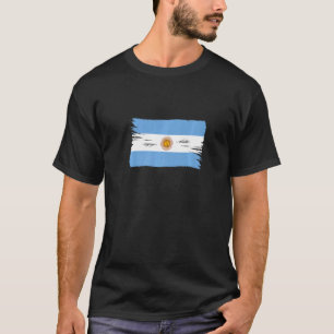 Vintage Brush Style Argentina Flag T-Shirt