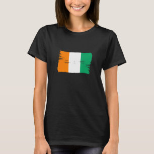 Vintage Brush Style Flag Ivory Coast T-Shirt