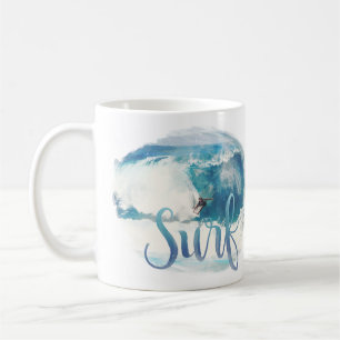Vintage Brush Style Surf Coffee Mug
