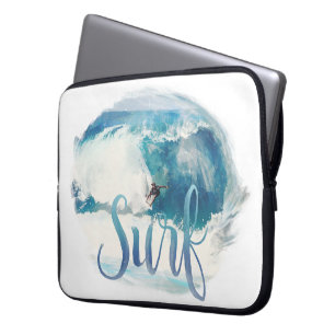 Vintage Brush Style Surf Laptop Sleeve