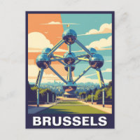 Vintage Brussels Belgium Atomium Travel
