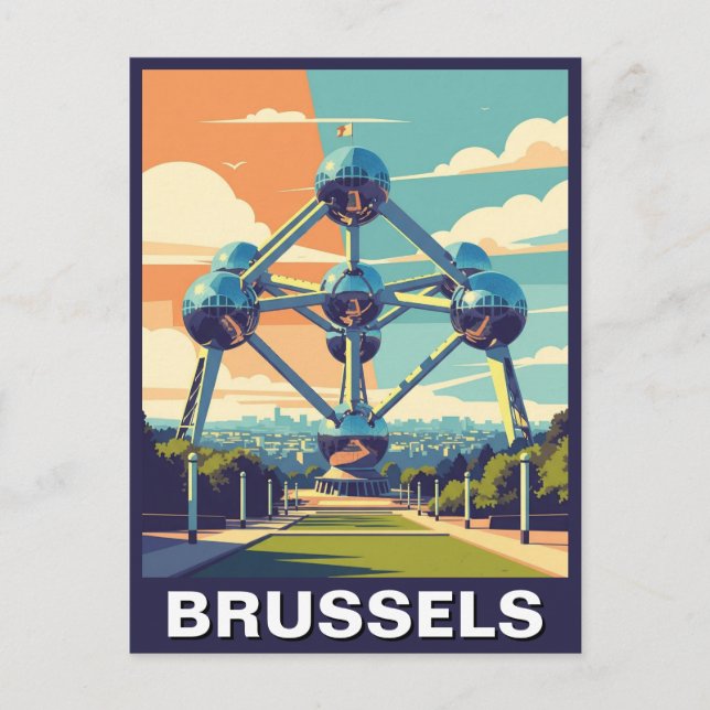 Vintage Brussels Belgium Atomium Travel Postcard (Front)