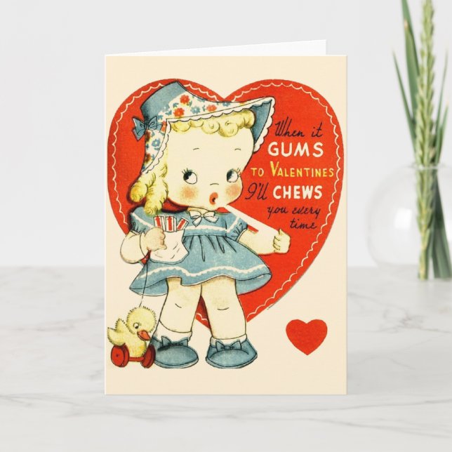 Vintage Bubble Gum Valentine's Day Card (Front)