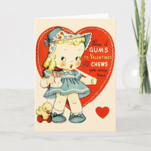 Vintage Bubble Gum Valentine's Day Card