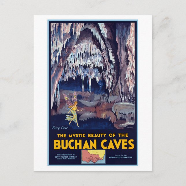 Vintage Buchan Caves Australia Travel Postcard (Front)