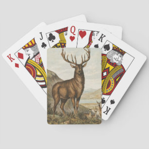 Vintage Buck Illustration Playing Cards