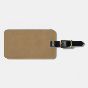 Vintage Buckskin Leather Brown Parchment Template Luggage Tag