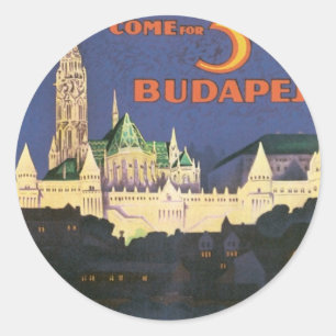 Vintage Budapest Hungary Classic Round Sticker