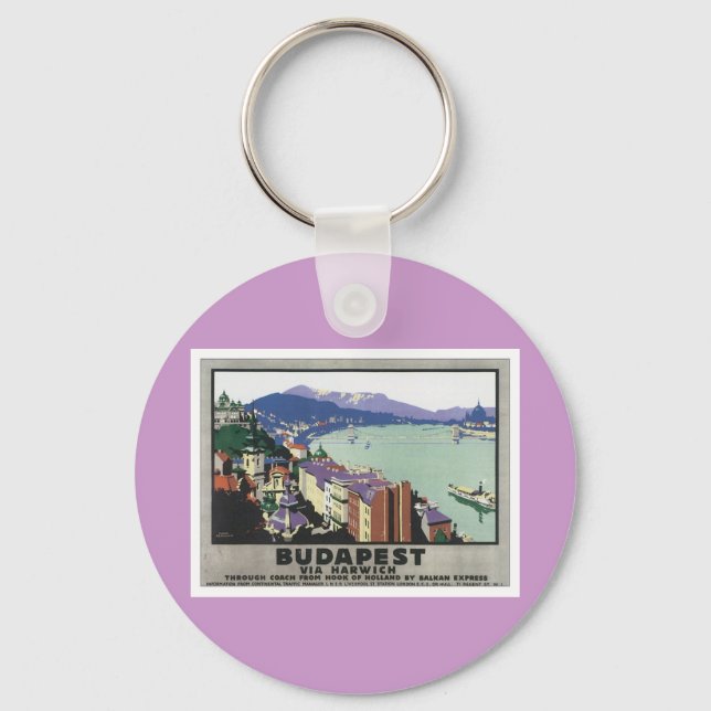 Vintage Budapest Hungary Key Ring (Front)