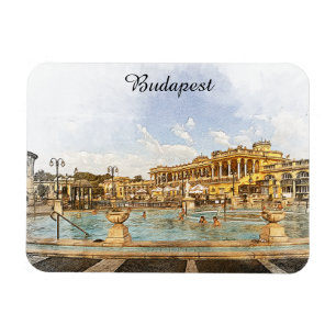 Vintage Budapest Hungary Panorama View Magnet