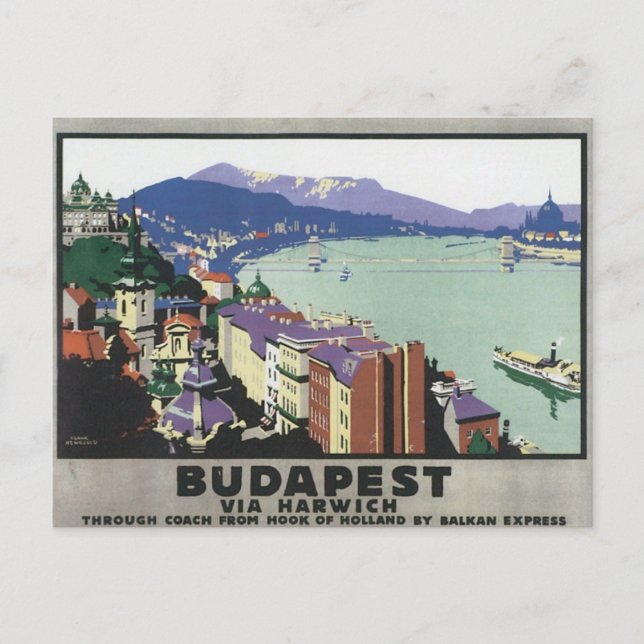 Vintage Budapest Hungary Postcard (Front)