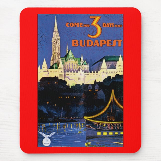 Vintage Budapest Mouse Mat (Front)
