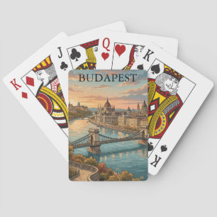 Vintage Budapest Travel Danube River Playing Cards