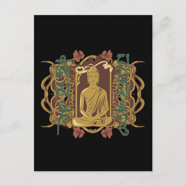 Vintage Buddha Mantra Postcard (Front)