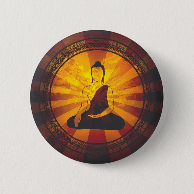 Vintage Buddha Print 6 Cm Round Badge (Front)