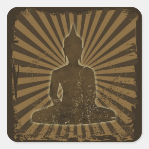 vintage Buddha Square Sticker