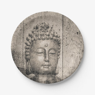 Vintage Buddha Yoga Paper Plate