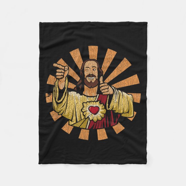 Vintage Buddy A Christ Christmas Jesus  Fleece Blanket (Front)
