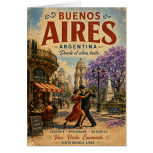 Vintage Buenos Aires Argentina Travel Poster with