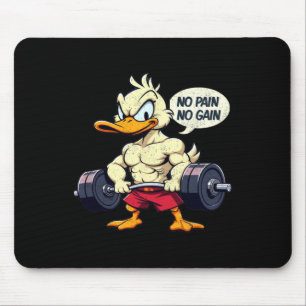 Vintage Buff Duck No Pain No Gain Gym Workout Cart Mouse Mat