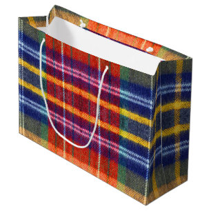 Vintage Buffalo Plaid Large Gift Bag