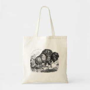 Vintage Buffalo Retro Bison Animal Illustration Tote Bag