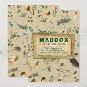 Vintage Bug Themed Birthday Party Invitation