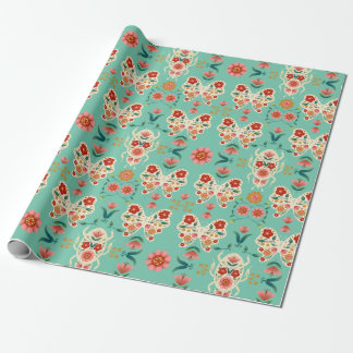 vintage bugs and butterfly wrapping paper