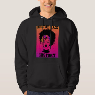 Vintage Built By Black History Afro Black Pride Mo Hoodie