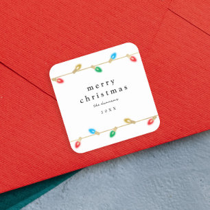 Vintage Bulb Christmas Lights Gift Tag