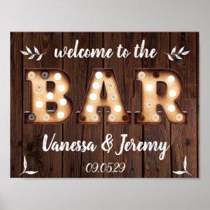 Vintage Bulbs Bar Sign