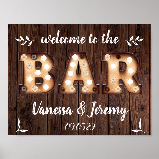 Vintage Bulbs Bar Sign (Front)