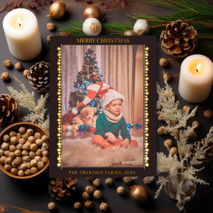 Vintage Bulbs Christmas Photo Opaque Veil Effect Holiday Card