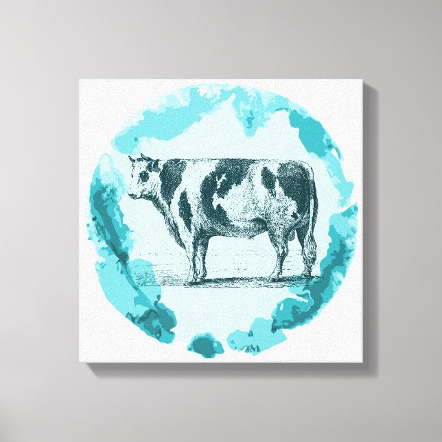 vintage bull canvas print (Front)