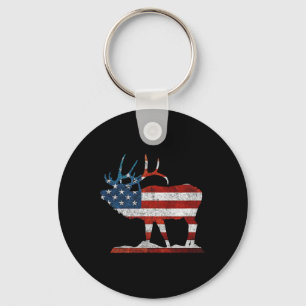 Vintage Bull Elk Shirt American Elk Hunting Gift Key Ring
