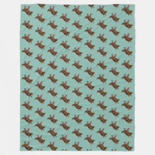Vintage bull riding cowboy fleece blanket