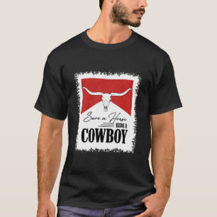 Vintage Bull Skull Bleached Save A Horse Ride A Co T-Shirt