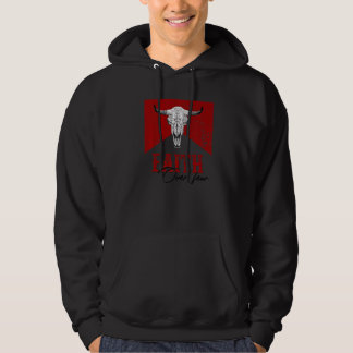 Vintage Bull Skull Western Life Country Faith Over Hoodie
