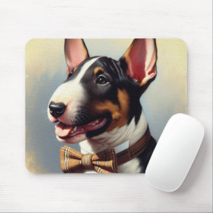 Vintage Bull Terrier Painting Portrait Mouse Mat