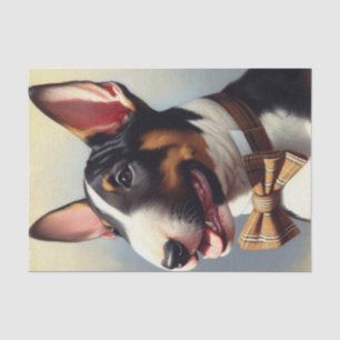 Vintage Bull Terrier Painting Portrait Tissue Paper