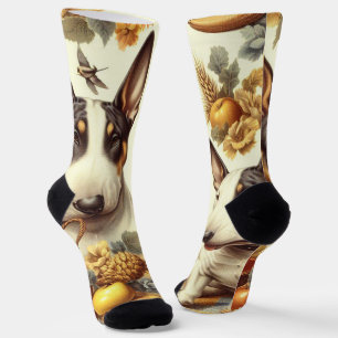Vintage Bull Terrier Painting Socks
