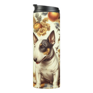Vintage Bull Terrier Painting Thermal Tumbler