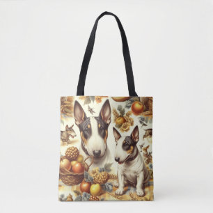 Vintage Bull Terrier Painting Tote Bag