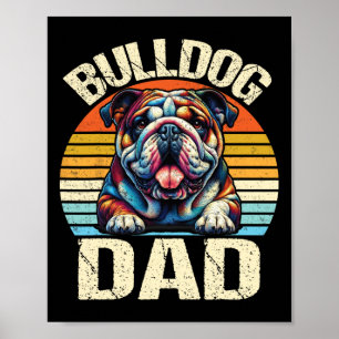 Vintage Bulldog Dad Dog Lovers Daddy Father&#; s D Poster