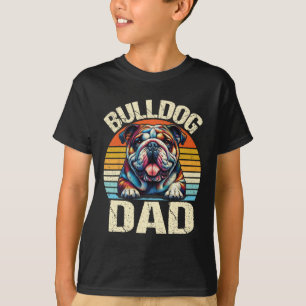 Vintage Bulldog Dad Dog Lovers Daddy Father&#; s D T-Shirt