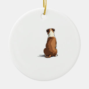 Vintage Bulldog Rear View Illustration Dog Lover G Ceramic Tree Decoration