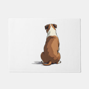 Vintage Bulldog Rear View Illustration Dog Lover G Doormat