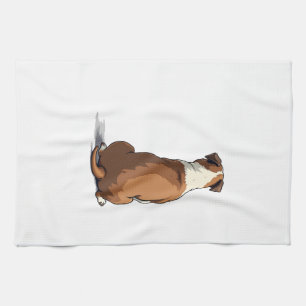 Vintage Bulldog Rear View Illustration Dog Lover G Tea Towel